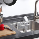 SunnyPoint NeverRust Deluxe Kitchen & Bathroom Sink Sponge Holder Organizer with Adhesive Mount - Additional Suction Cup Included – Sponge & Brush
