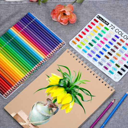 KALOUR 72 Count Colored Pencils for Adult Coloring Books, Soft Core,Ideal for Drawing Blending Shading,Color Pencils Set Gift for Adults Kids