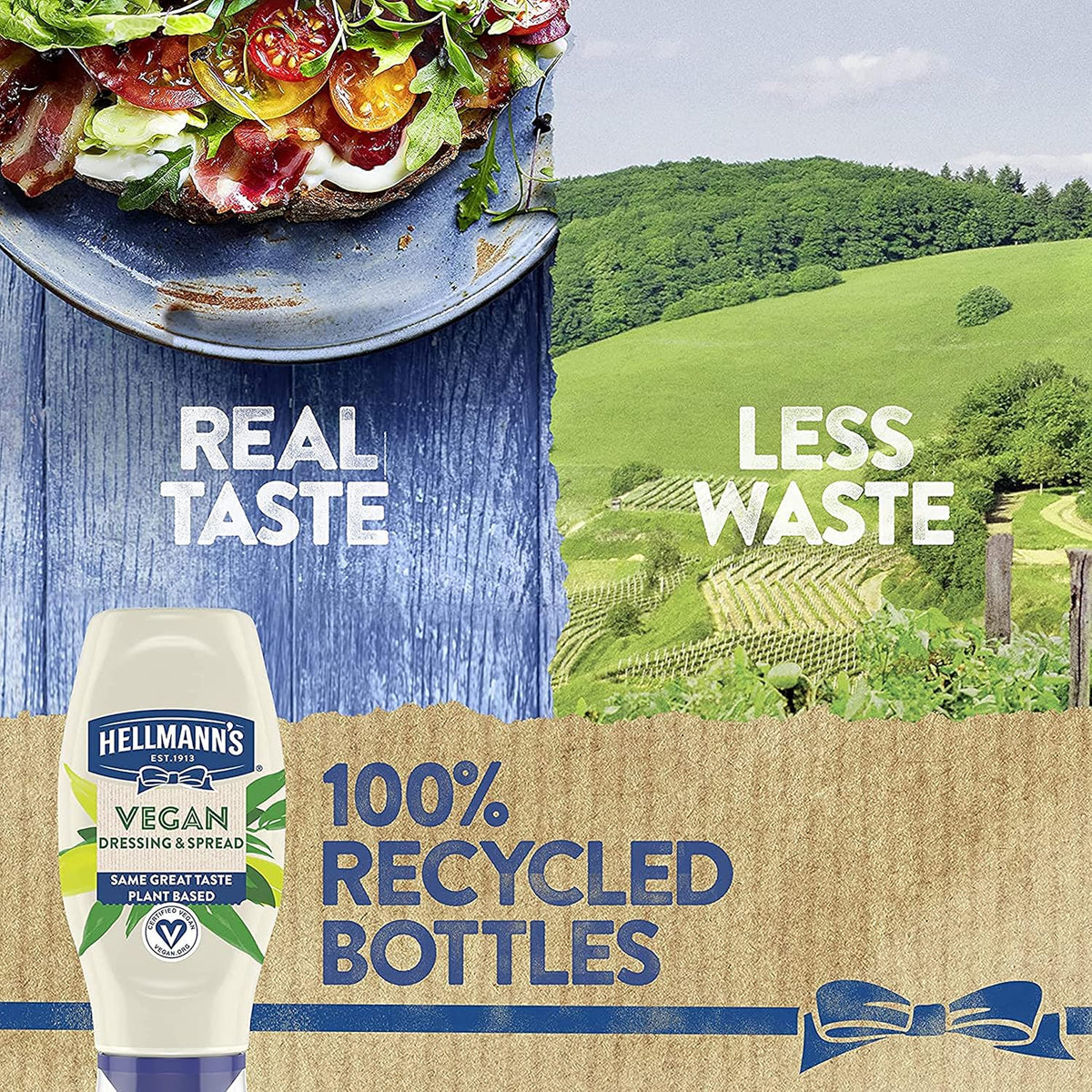 Hellmann's Vegan Dressing and Spread Vegan 3 Ct for a Rich, Creamy Plant-Based Alternative to Mayo Same Great Taste, Plant Based, Free From Eggs 11.5